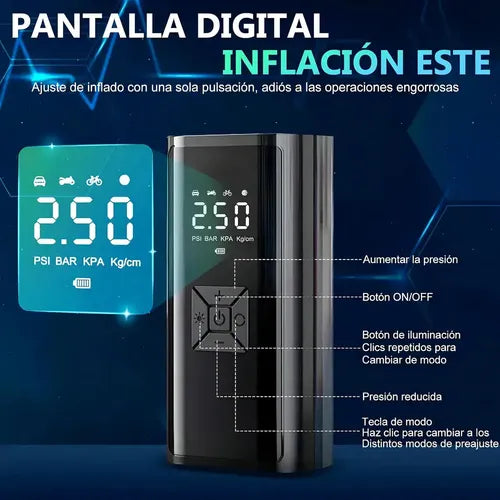 COMPRESOR DE AIRE CON WIRELESS DIGITAL EG-216 (30/20 UND X CAJA )