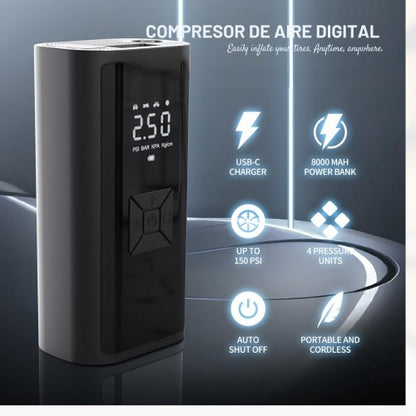COMPRESOR DE AIRE CON WIRELESS DIGITAL EG-216 (30/20 UND X CAJA )