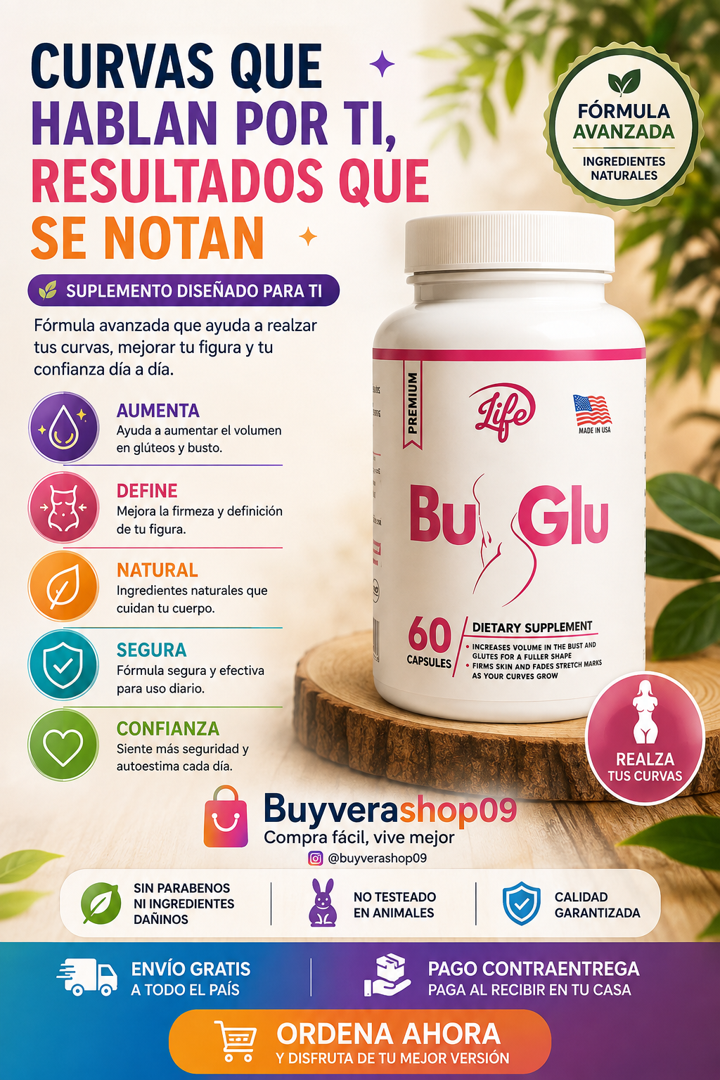 BU-GLU — 60 Cápsulas